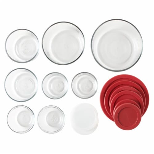 Anchor Hocking Food Storage Set 16-Piece, Red