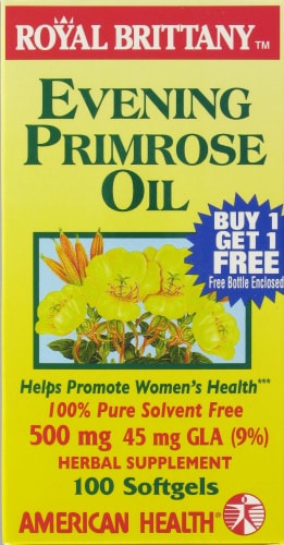 American Health Royal Brittany Evening Primrose Oil Softgels 500 mg Perspective: left