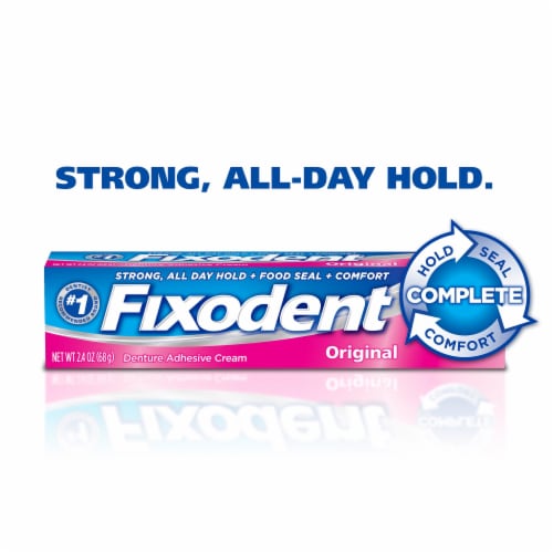 Fixodent Original Denture Adhesive Cream Perspective: left