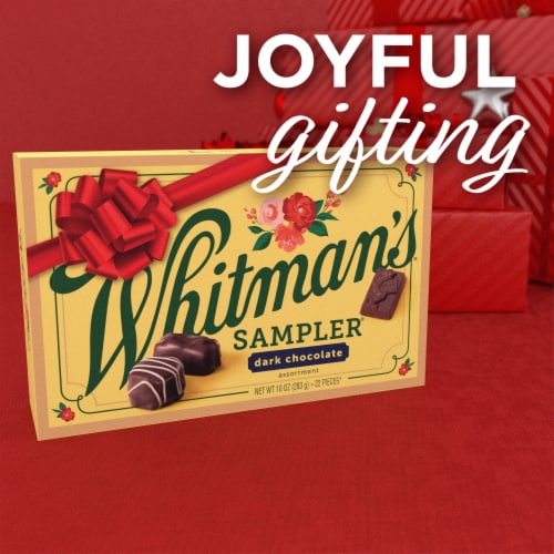 WHITMAN'S SAMPLER Holiday Assorted Dark Chocolate Gift Box Perspective: left