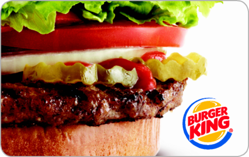 Burger King $25 Gift Card Perspective: left