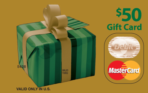 Mastercard $50 Gift Card ($4.95 activation fee) Perspective: left