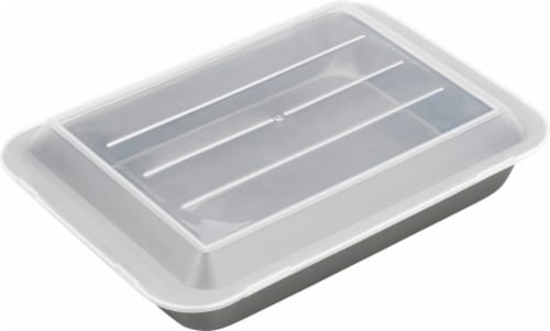 GoodCook® Covered Nonstick Cake Pan - Silver Perspective: left