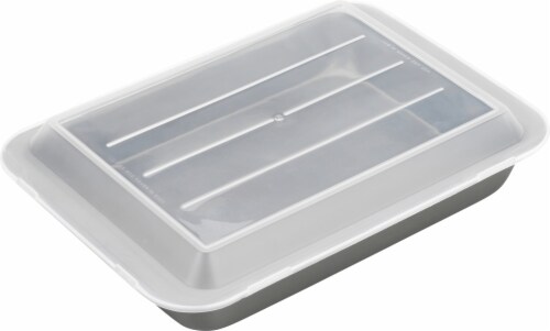 GoodCook® Covered Nonstick Cake Pan - Silver Perspective: left