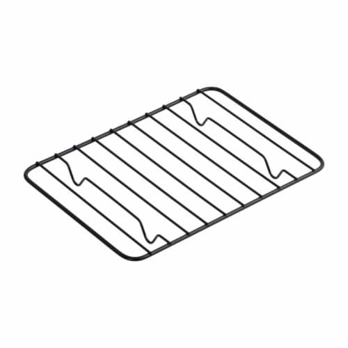 GoodCook 4-Piece Nonstick Steel Toaster Oven Set Sheet Pan, Rack, Cake Pan, and Muffin Pan Perspective: left