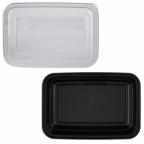 GoodCook® Meal Prep Food Storage Containers With Lids - Clear/Black Perspective: left