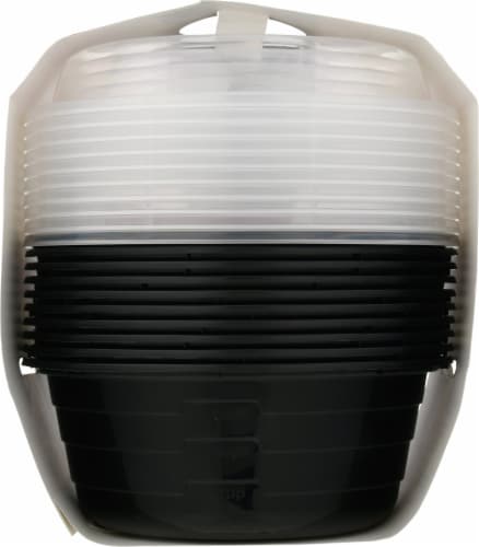 GoodCook® Meal Prep Salad Bowl Container with Dressing Cups - Black Perspective: left