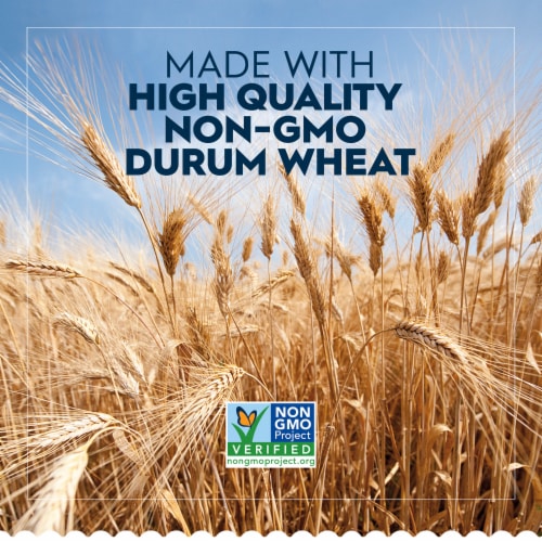 Barilla Mostaccioli Pasta, Quality Non-GMO and Kosher Certified Pasta Perspective: left