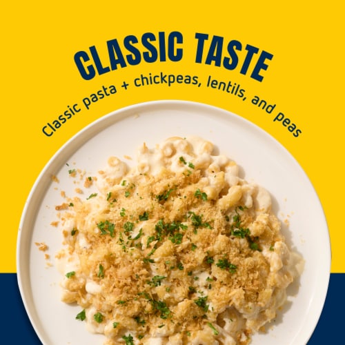 Barilla Protein+ (Plus) Elbows Pasta Non-GMO and Kosher Certified Plant Based Protein Pasta Perspective: left