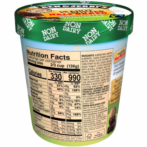 Ben & Jerry's Peanut Butter Half Baked ® Frozen Non-Dairy Dessert Perspective: left