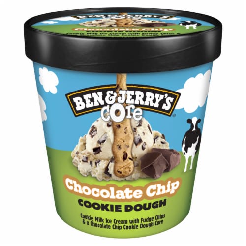 Ben & Jerry's Chocolate Chip Cookie Dough Core Ice Cream Pint Perspective: left