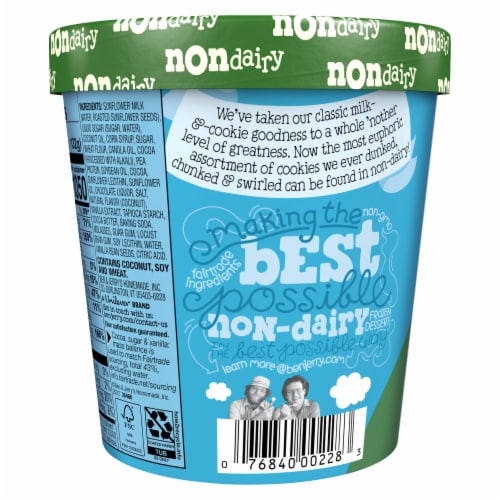 Ben & Jerry's Non-Dairy "Milk" & Cookies Frozen Dessert Perspective: left