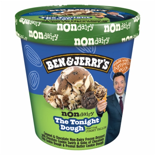 Ben & Jerry's Dairy Free The Tonight Dough™ with Oat Milk Base Frozen Dessert Pint Perspective: left