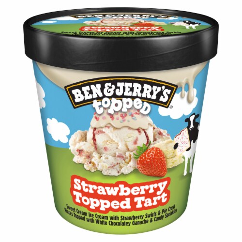 Ben & Jerry's Strawberry Topped Tart Topped Ice Cream Perspective: left