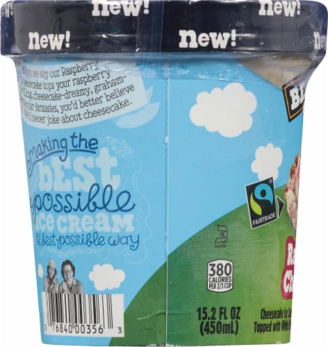 Ben & Jerry's® Topped Raspberry Cheesecake Ice Cream Perspective: left