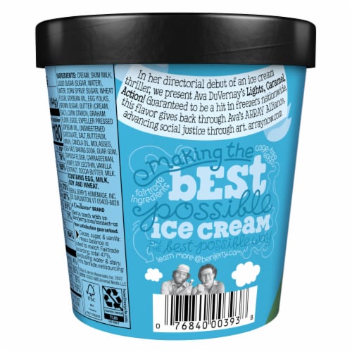 Ben & Jerry's Lights! Caramel! Action!™ Vanilla Ice Cream Pint Perspective: left