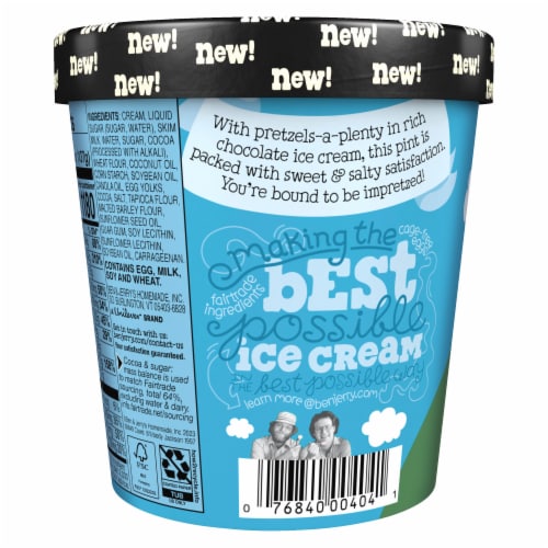Ben & Jerry's Impretzively Fudged Chocolate Ice Cream Pint Perspective: left