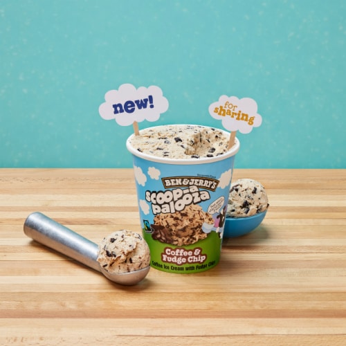 Ben & Jerry's Scoop-A-Palooza Coffee & Fudge Chip Ice Cream Perspective: left