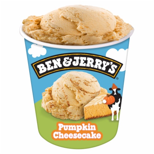 Ben & Jerry's Pumpkin Cheesecake Ice Cream Pint Perspective: left