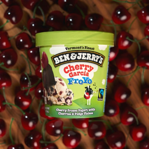 Ben & Jerry's® Cherry Garcia Frozen Yogurt Perspective: left