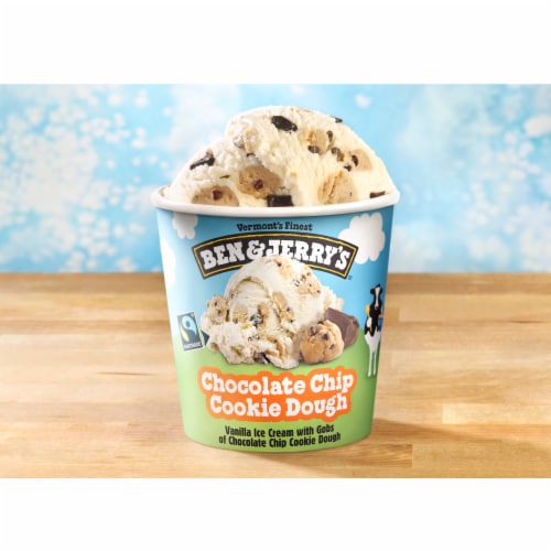 Ben & Jerry's Chocolate Chip Cookie Dough Ice Cream Pint Perspective: left