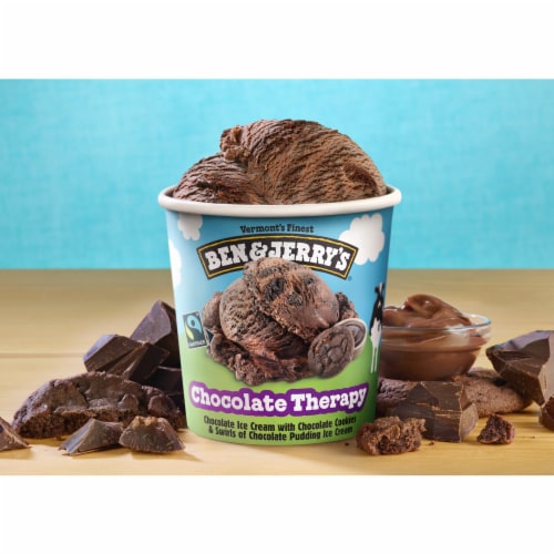 Ben & Jerry's Chocolate Ice Cream Pint Perspective: left