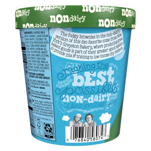 Ben & Jerry's Chocolate Fudge Brownie Frozen Non-Dairy Dessert Perspective: left