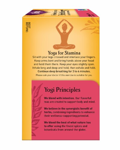 Yogi® Perfect Energy Raspberry Passion Tea Bags Perspective: left
