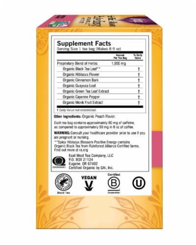 Yogi® Organic Spicy Hibiscus Blossom Positive Energy Herbal Tea Bags Perspective: left