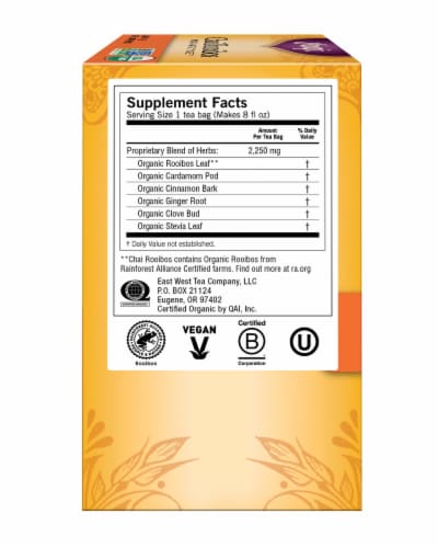Yogi Chai Rooibos Caffeine Free Tea Bags Perspective: left