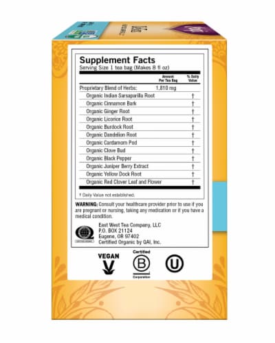 Yogi Detox Organic Herbal Tea Bags Perspective: left
