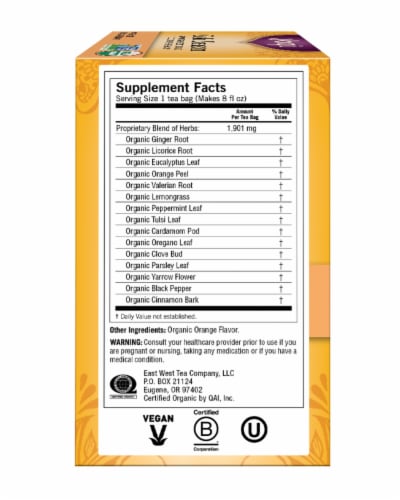 Yogi Cold Season Caffeine Free Tea Bags Perspective: left