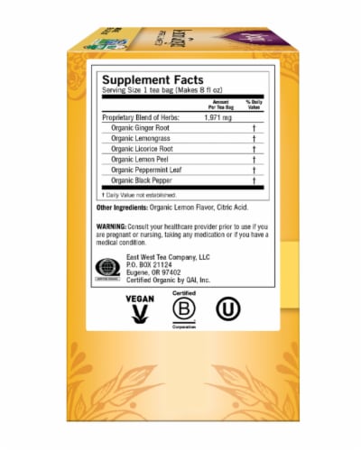 Yogi Lemon Ginger Organic Herbal Tea Bags Perspective: left