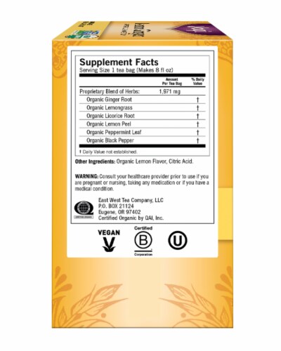 Yogi Lemon Ginger Tea Bags Perspective: left