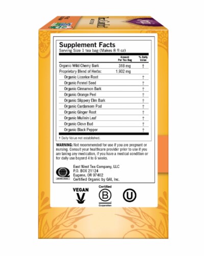 Yogi Throat Comfort Tea Bags Perspective: left