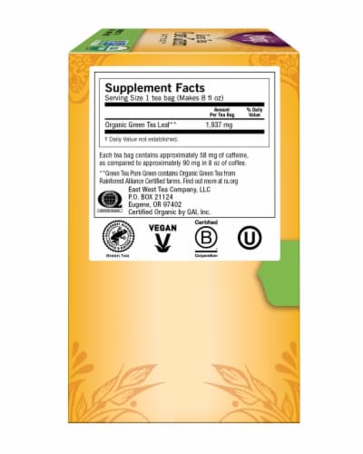 Yogi Pure Green Tea Bags Perspective: left