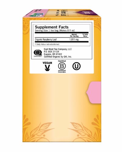 Yogi Woman's Raspberry Leaf Caffeine Free Tea Bags Perspective: left