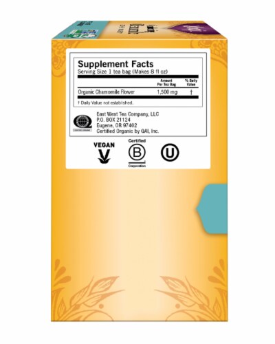Yogi Comforting Chamomile Caffeine Free Tea Bags Perspective: left
