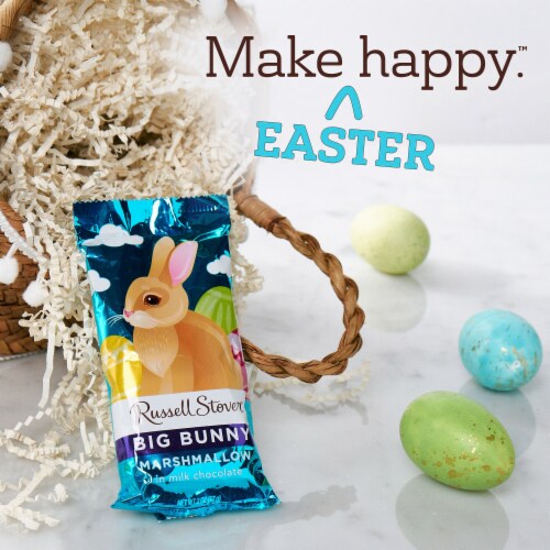 RUSSELL STOVER Easter Bunny Marshmallow Milk Chocolate Candy Rabbit Perspective: left