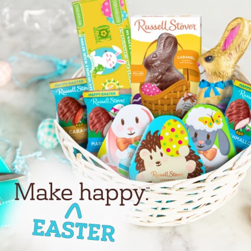 RUSSELL STOVER Easter Bunny Caramel Milk Chocolate Candy Rabbit Perspective: left