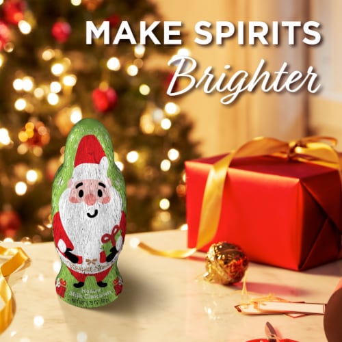 RUSSELL STOVER Christmas Milk Chocolate Hollow Foil Santa Perspective: left