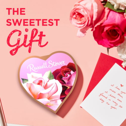 RUSSELL STOVER Valentine's Day Photo Heart Chocolate Gift Box Perspective: left