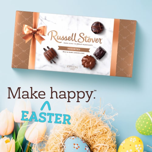 RUSSELL STOVER Assorted Milk & Dark Chocolate Gift Box Perspective: left