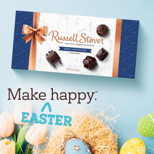 RUSSELL STOVER Assorted Dark Chocolate Gift Box, 9.4 oz Perspective: left
