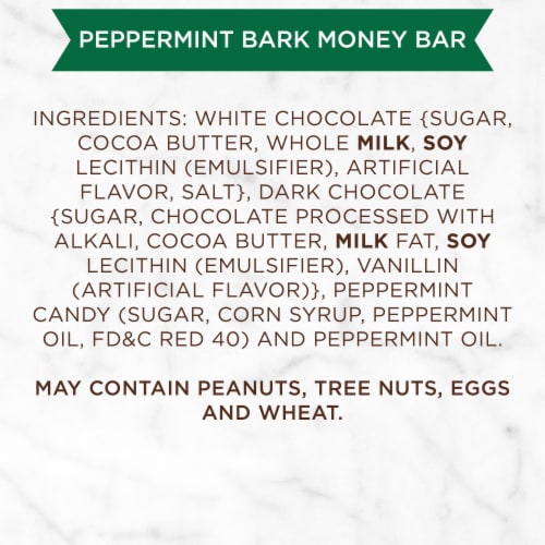 RUSSELL STOVER Christmas Santa Peppermint Bark Money Bar Perspective: left