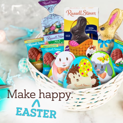 RUSSELL STOVER Easter Bunny Solid Dark Chocolate Candy Rabbit Perspective: left
