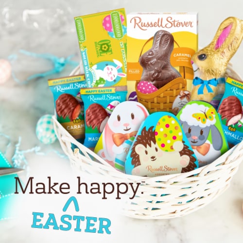 RUSSELL STOVER Easter Bunny Peanut Butter in Milk Chocolate Candy Rabbit Perspective: left