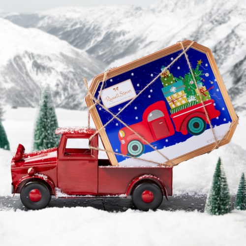 RUSSELL STOVER Christmas Fresh Classic Assorted Milk & Dark Chocolate Gift Tin Perspective: left