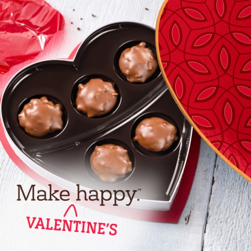 Valentine's Day Pecan Delights Milk Chocolate Heart Gift Box Perspective: left