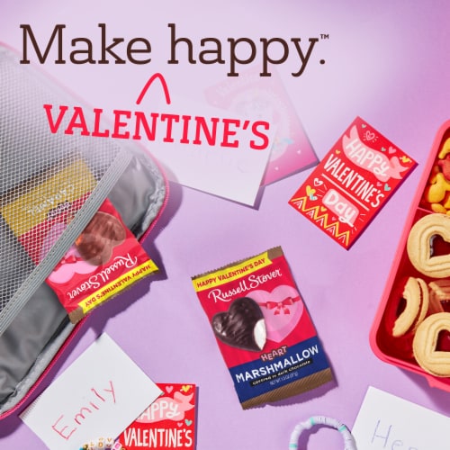 RUSSELL STOVER Valentine's Day Dark Chocolate Marshmallow Heart Perspective: left